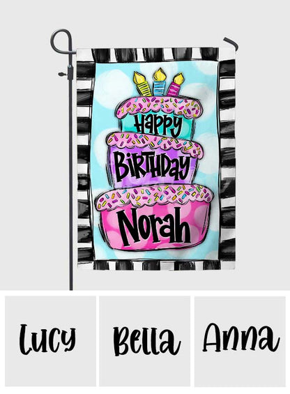Happy Birthday - Personalized Birthday Garden Flag