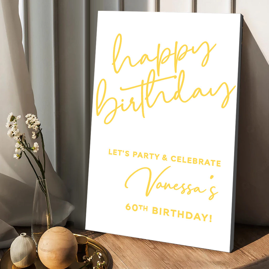 Happy Birthday - Personalized Birthday Canvas And Poster