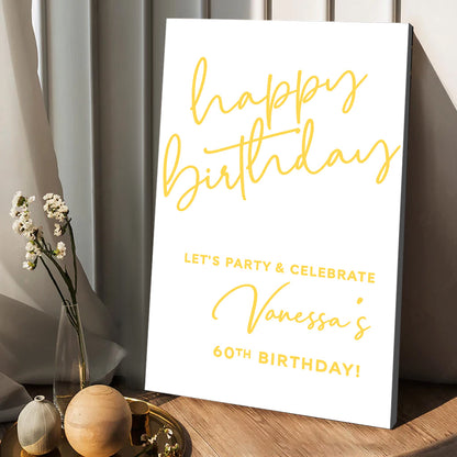 Happy Birthday - Personalized Birthday Canvas And Poster