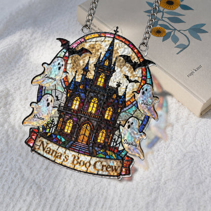 Grandma's Boo Crew - Personalized Grandma 3D Printed Glass Suncatcher