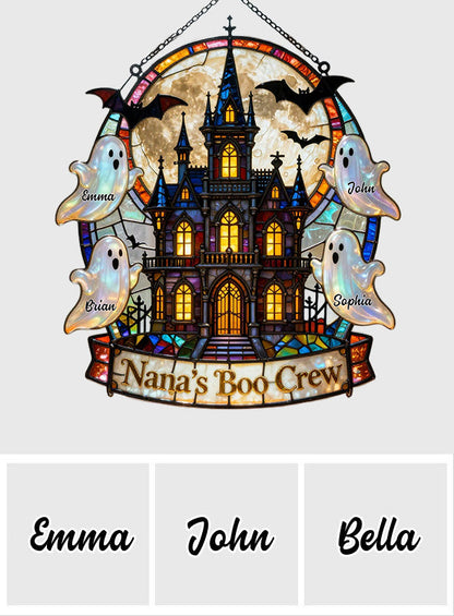Grandma's Boo Crew - Personalized Grandma 3D Printed Glass Suncatcher