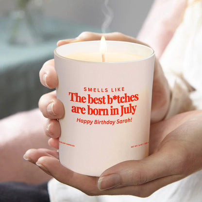Funny Birthday Gift - Personalized Birthday Candle With Wooden Lid