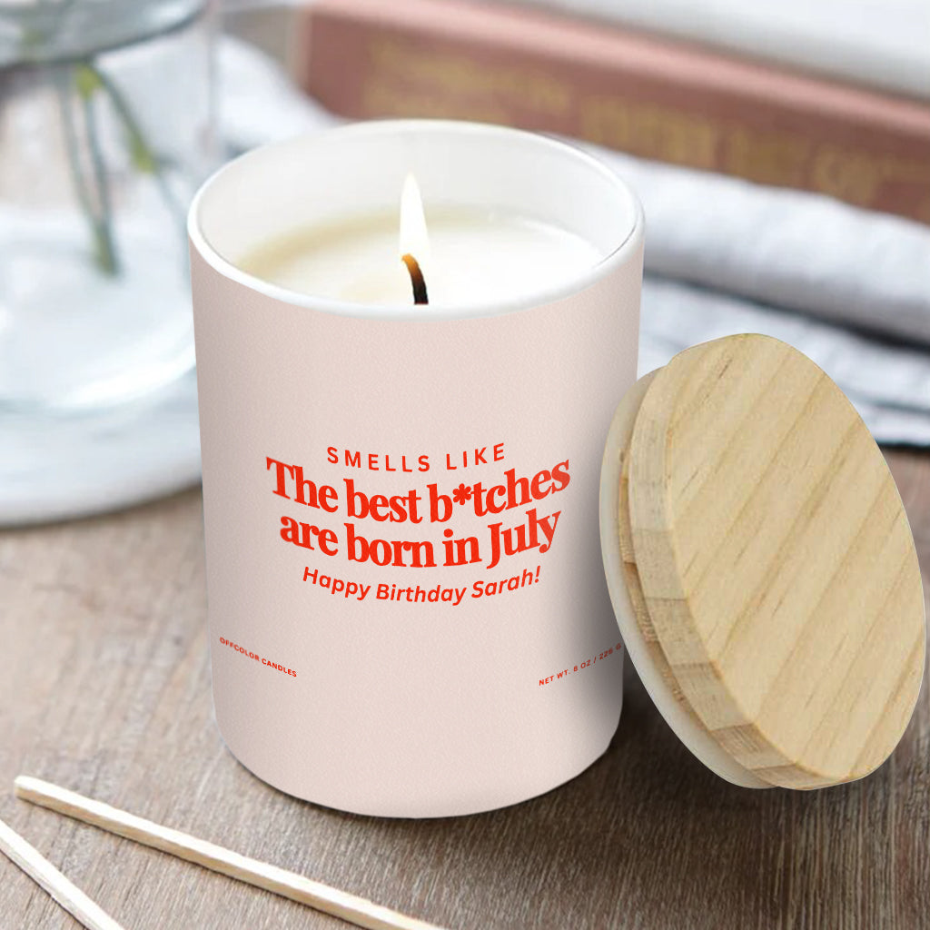 Funny Birthday Gift - Personalized Birthday Candle With Wooden Lid
