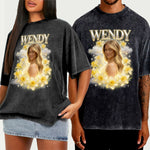 Custom Any Photo Birth Flower - Personalized Birth Month Flower Wash T-Shirt