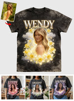 Custom Any Photo Birth Flower - Personalized Birth Month Flower Wash T-Shirt