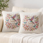Hummingbird Nana - Personalized Grandma Faux Fur Square Pillow