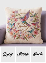 Hummingbird Nana - Personalized Grandma Faux Fur Square Pillow