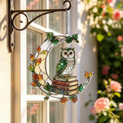 Book Worm - Personalized Book 3D Printed Glass Suncatcher