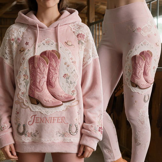 Cute Cowgirls - Personalized Cowgirl Hoodie and Leggings