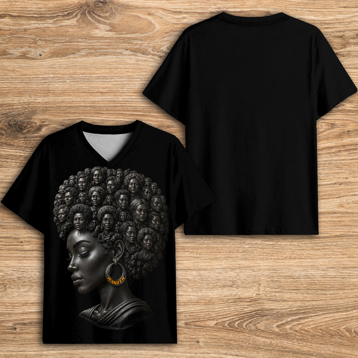 The Women Of Our Culture - Personalized African American Fully Printed V-Neck T-Shirt