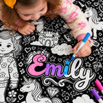 Fun Coloring Blanket For Kids, Custom Any Theme, Any Photo - Personalized Kid Blanket