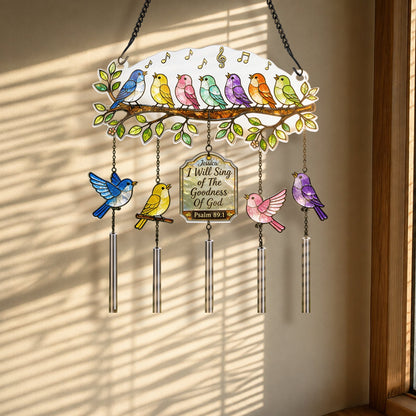 I Will Sing Of The Goodness Of God - Personalized Christian Wind Chime With Charm