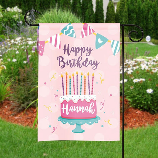 Happy Birthday - Personalized Birthday Garden Flag