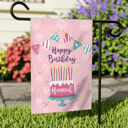 Happy Birthday - Personalized Birthday Garden Flag