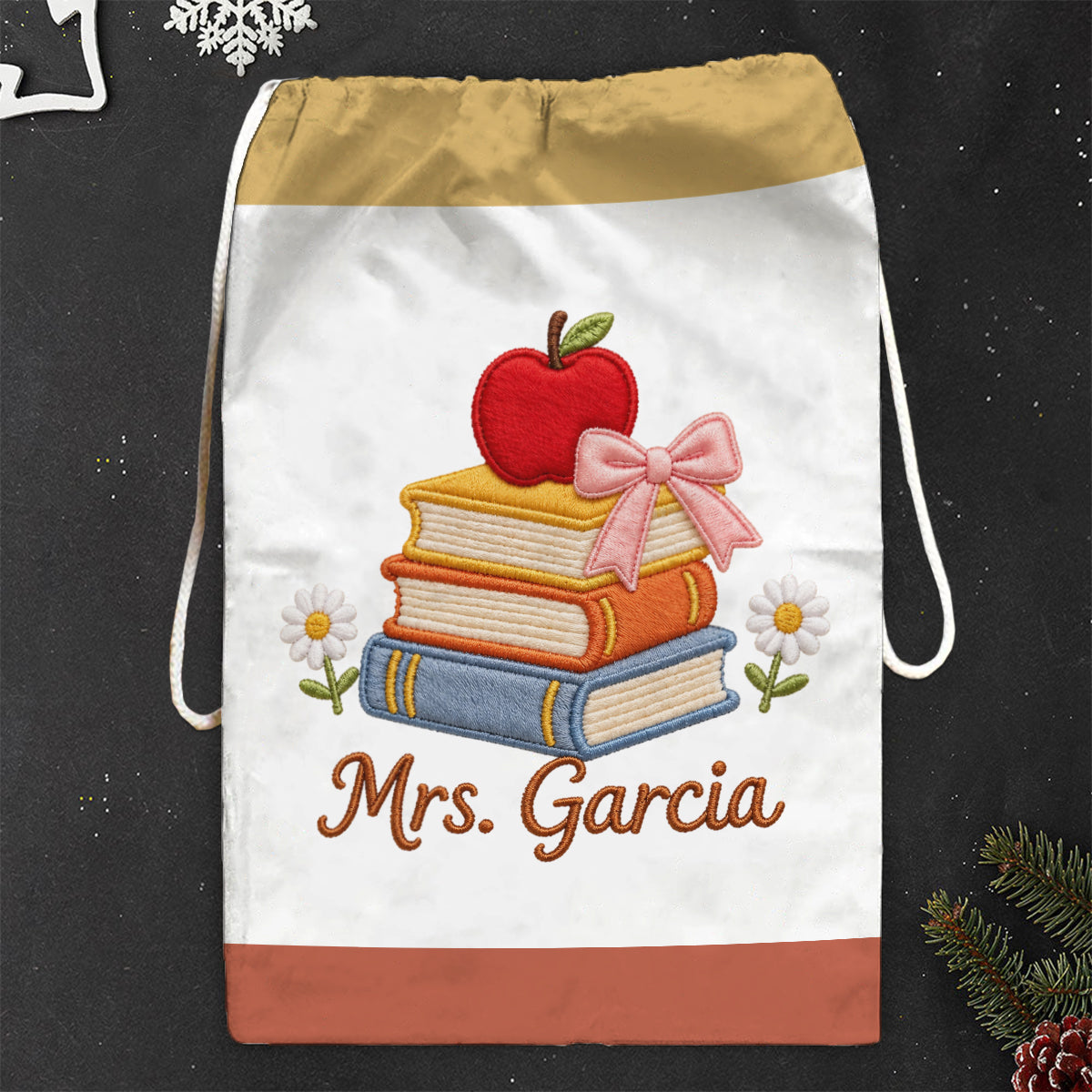Teacher Gifts - Personalized Teacher Drawstring Tote Bag
