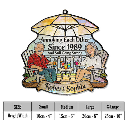 Everlasting Love - Personalized Couple 3D Printed Glass Suncatcher