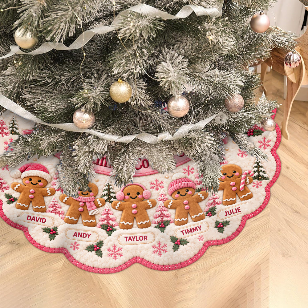 Family Christmas Train - Personalized Grandma Shaped Tree Skirt