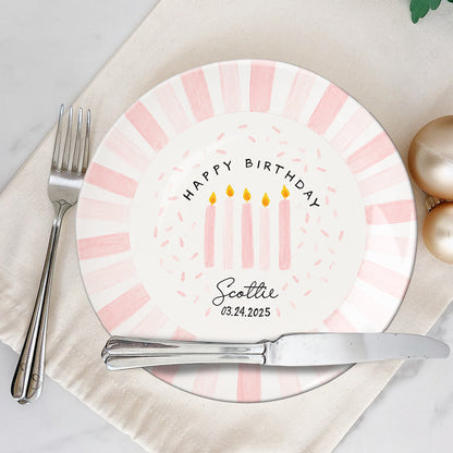 Happy Birthday - Personalized Birthday Ceramic Round Plate
