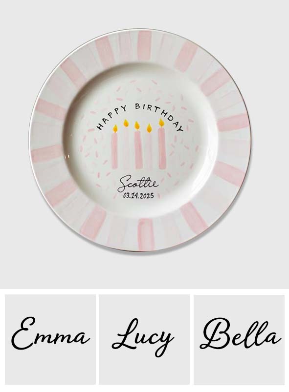 Happy Birthday - Personalized Birthday Ceramic Round Plate