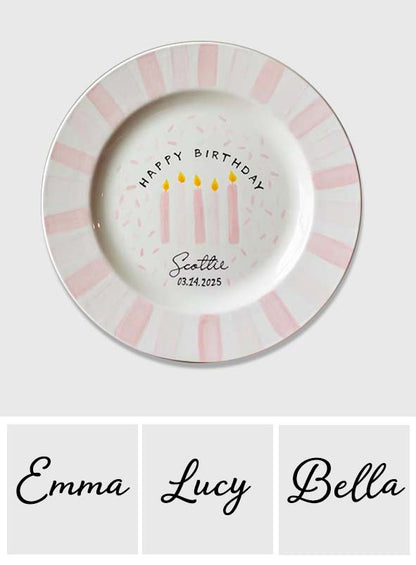 Happy Birthday - Personalized Birthday Ceramic Round Plate
