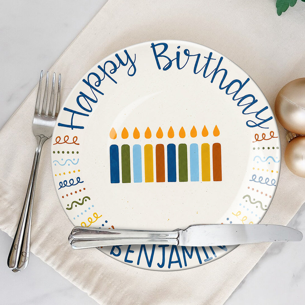 Happy Birthday - Personalized Birthday Ceramic Round Plate