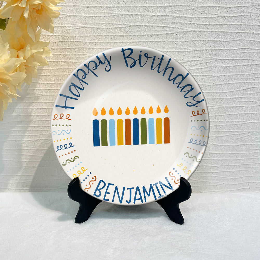 Happy Birthday - Personalized Birthday Ceramic Round Plate
