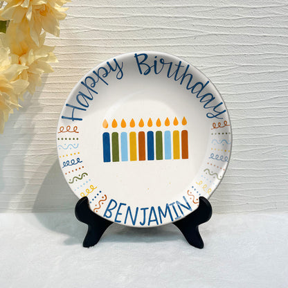 Happy Birthday - Personalized Birthday Ceramic Round Plate