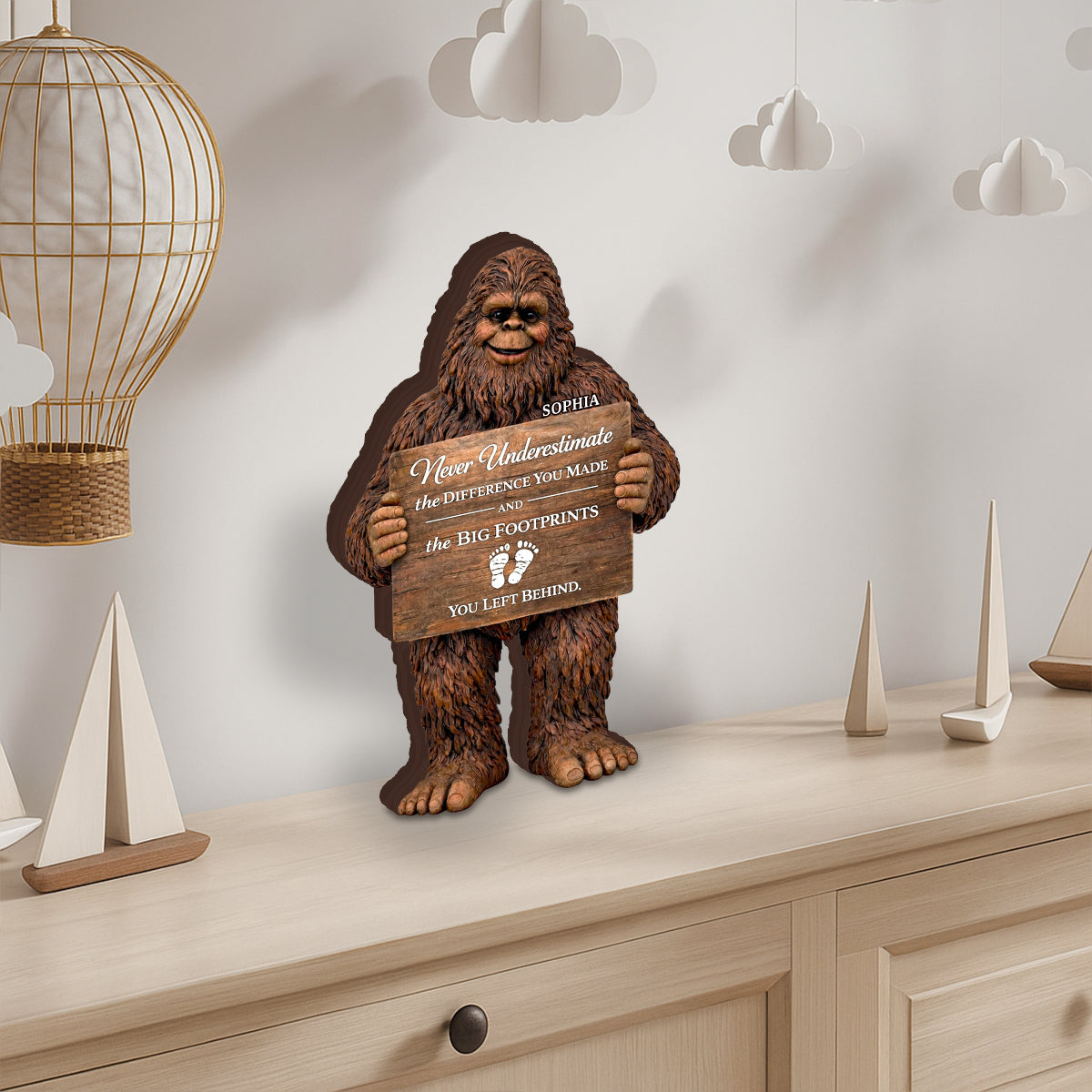 Birthday Gift, Bigfoot Lovers - Personalized Birthday Custom Shaped Wood Plaque