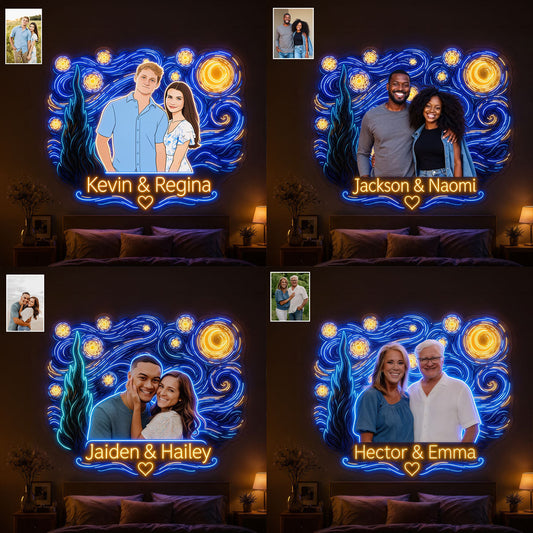 Beautiful Night Couple Gift - Personalized Couple Neon LED Light Sign