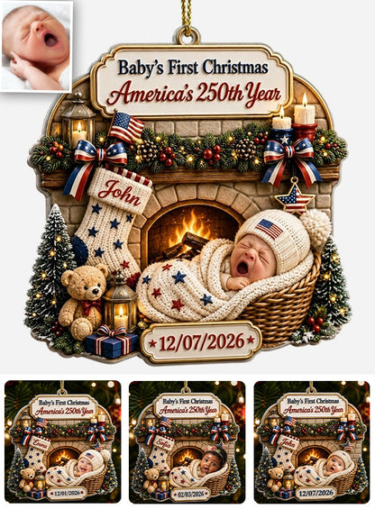 Baby 1st Christmas - Personalized Newborn Premium 3D Ornament