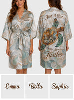 Love Turtle - Personalized Turtle Satin Robe