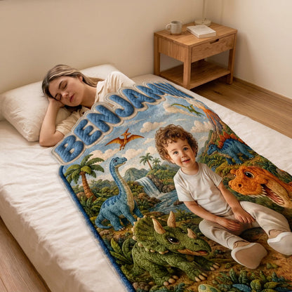Special Name Blanket Gift For Kids - Personalized Kid Shaped Fleece Blanket