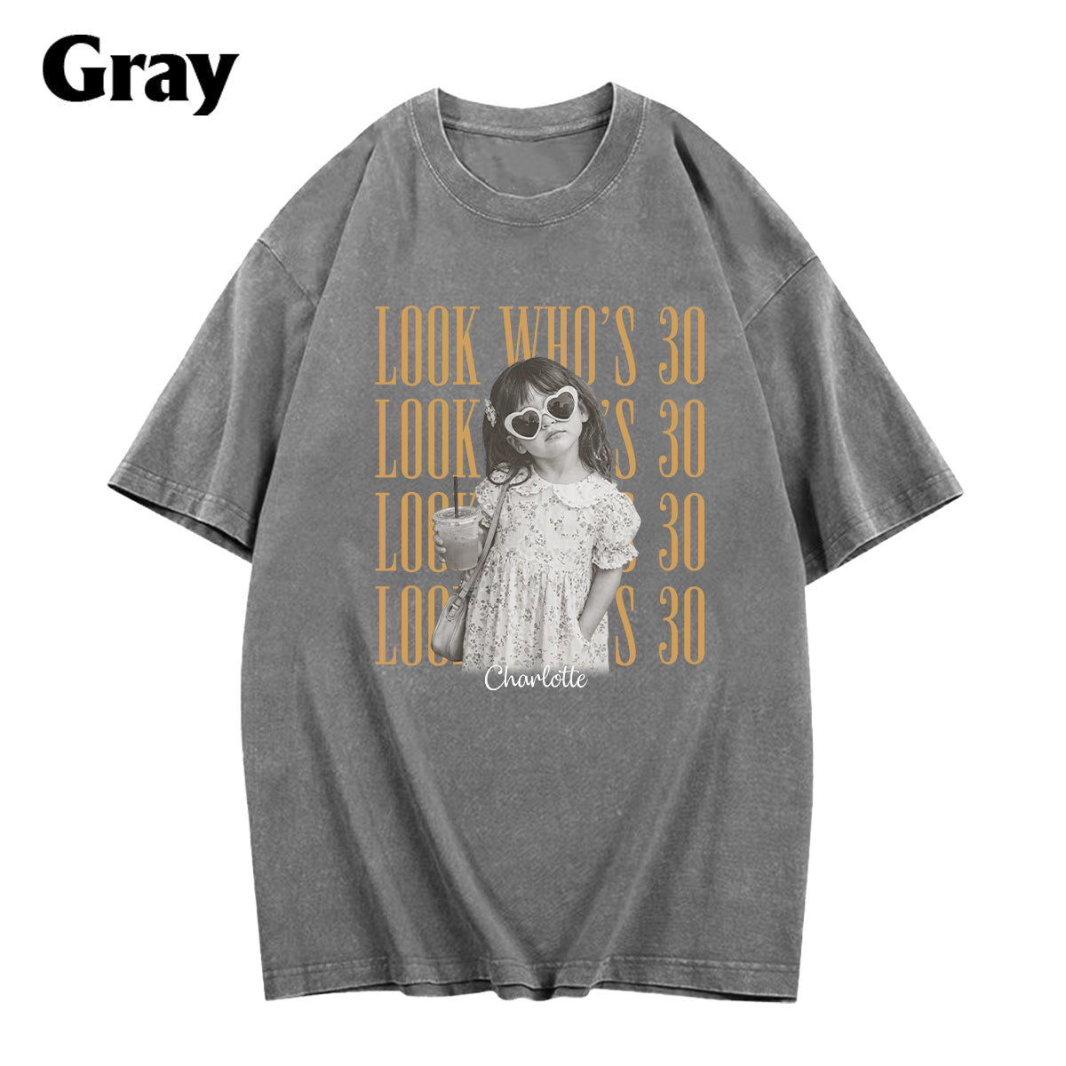 Birthday Gift - Personalized Birthday Washed T-Shirt