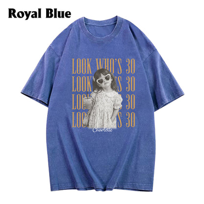 Birthday Gift - Personalized Birthday Washed T-Shirt