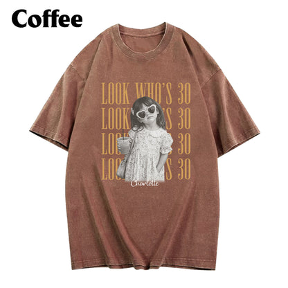 Birthday Gift - Personalized Birthday Washed T-Shirt