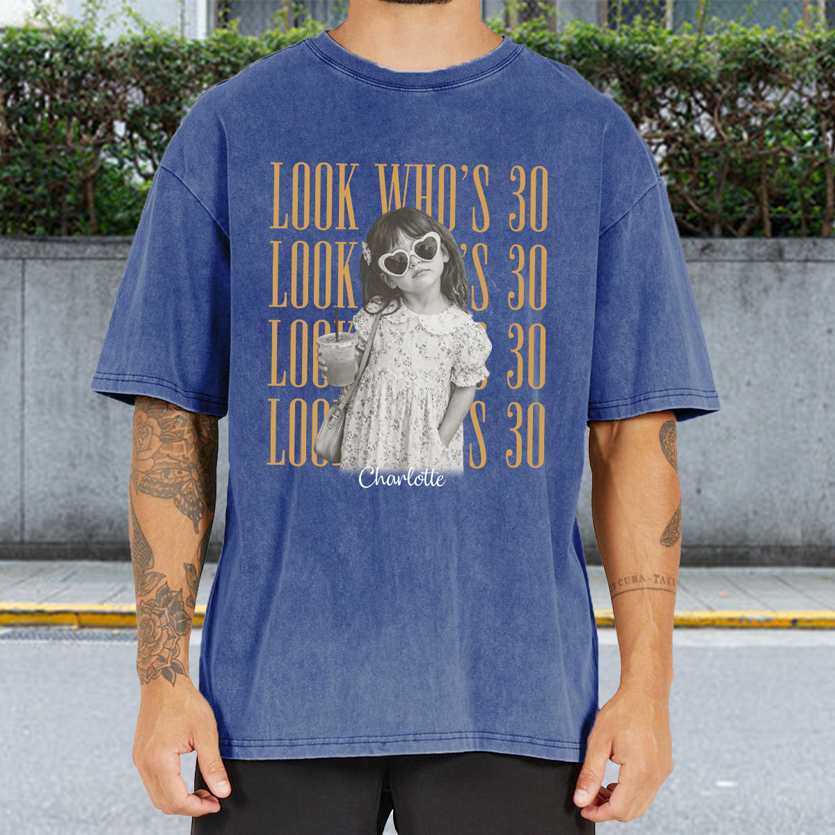 Birthday Gift - Personalized Birthday Washed T-Shirt
