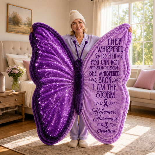 Alzheimer Awareness Month - Personalized Alzheimer Awareness Shaped Fleece Blanket