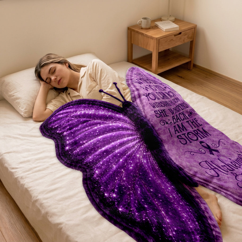 Alzheimer Awareness Month - Personalized Alzheimer Awareness Shaped Fleece Blanket