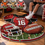 Christmas Football - Personalized Football Non-Slip Tufted Rug