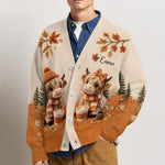It's Pumpkin Spice Latte Season - Personalized Highland Cow Cardigan Sweater