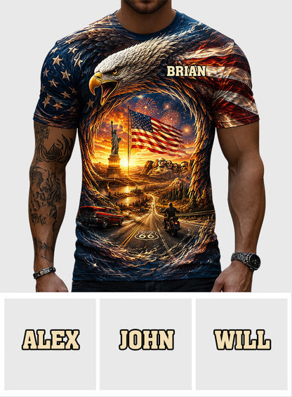 Real American - Personalized Patriot All Over Shirt