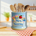 Kawaii School Teacher Gift Personalized - Personalized Teacher Wooden Desk Organizer