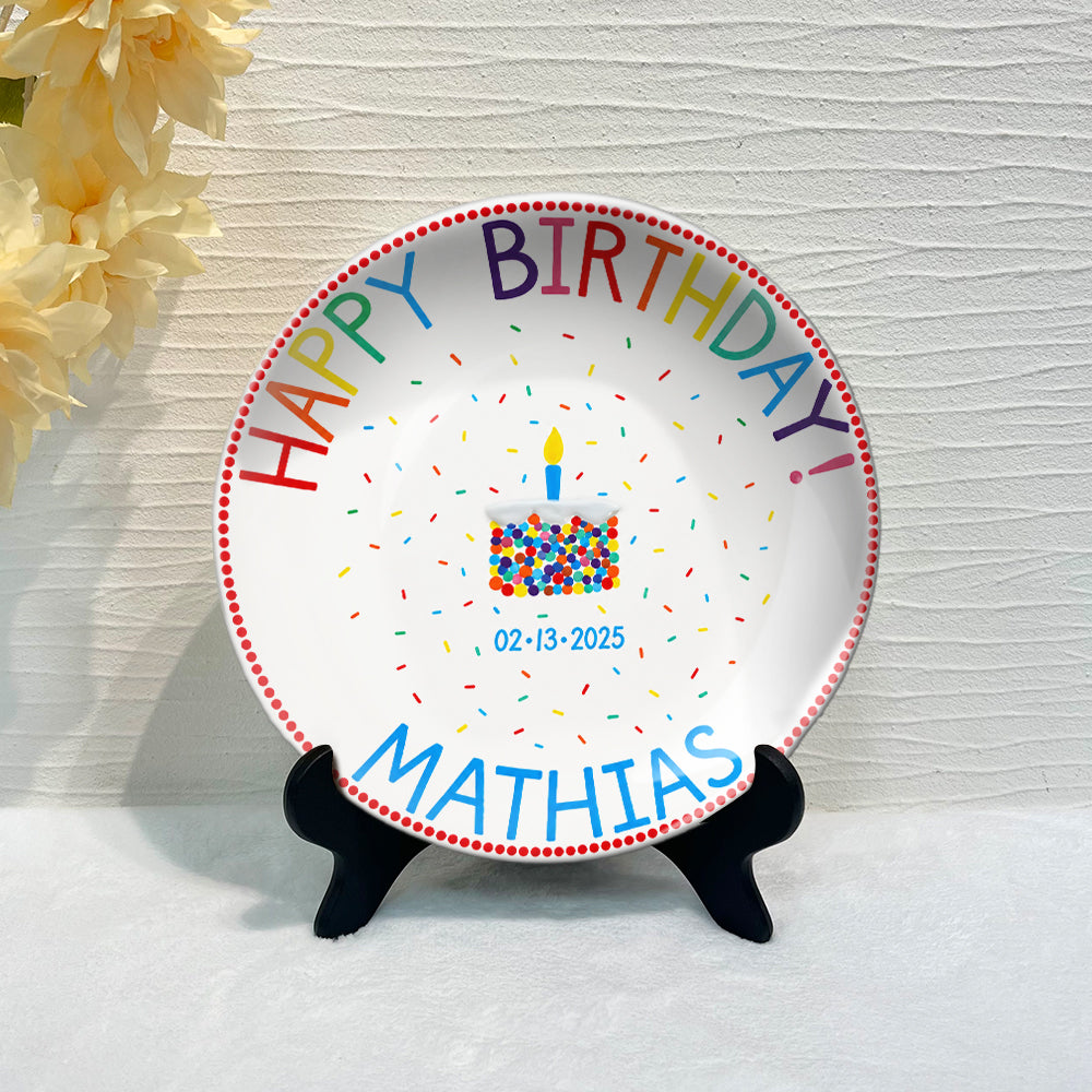 Birthday Gift - Personalized Birthday Ceramic Round Plate