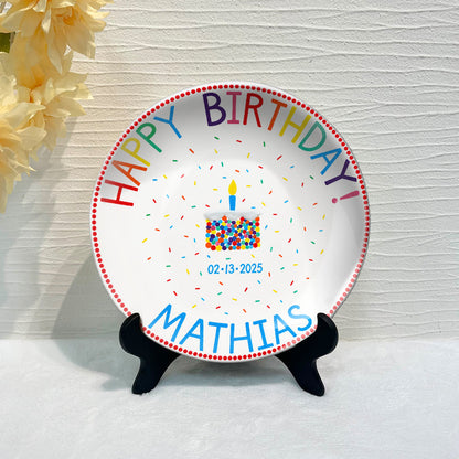 Birthday Gift - Personalized Birthday Ceramic Round Plate