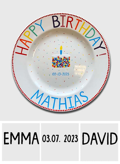 Birthday Gift - Personalized Birthday Ceramic Round Plate