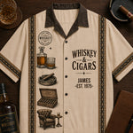 Whiskey & Cigar - Personalized Whisky Hawaiian Shirt