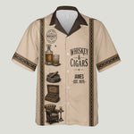 Whiskey & Cigar - Personalized Whisky Hawaiian Shirt
