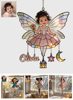 Fairy Custom From Photo - Personalized Kid Window Hanging Suncatcher With Charms