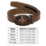 Never Forget - Personalized Patriot Leather Belt With Shaped Buckle