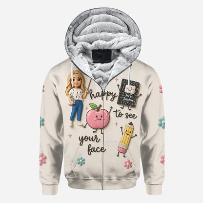 Happy To See Your Face - Personalized Teacher All Over Shirt
